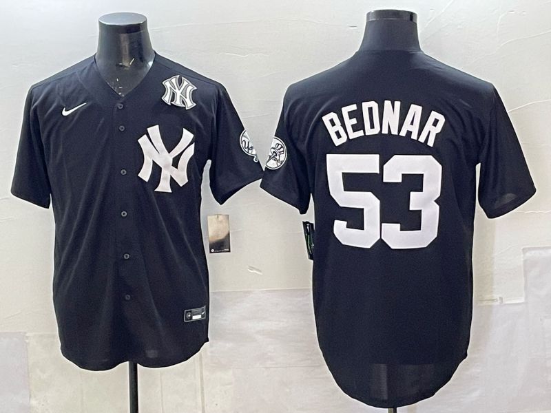 Men New York Yankees #53 Bednar Black Game Nike MLB 2025 Jersey 05->new york yankees->MLB Jersey